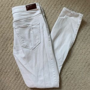 Hollister White Ripped Skinny Jeans 26